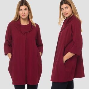 Joseph Ribkoff Burgundy Classic Cocoon Coat Jacket